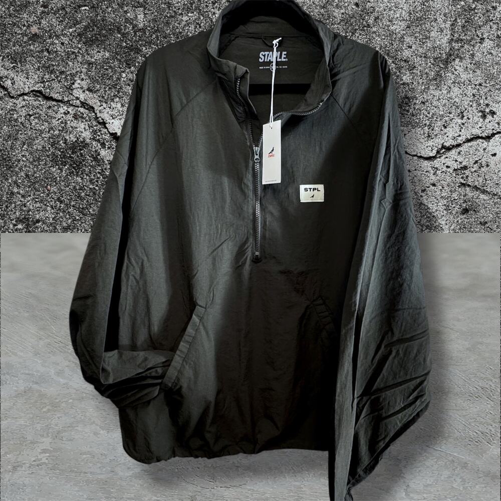 •NWT• Staple Pigeon Jacket Windbreaker Jacket in Black • XL